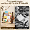 SoBuy KMB32-N Libreria Infantil Estantería Montessori con 4 Compartimentos y 2 Ganchos Marrón Natural 91x30x89 cm