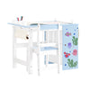 SoBuy KMB60-B Set de Mesa y Silla Infantil con Pegatinas DIY Azul y Blanco
