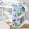 SoBuy KMB60-B Set de Mesa y Silla Infantil con Pegatinas DIY Azul y Blanco
