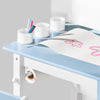 SoBuy KMB60-B Set de Mesa y Silla Infantil con Pegatinas DIY Azul y Blanco