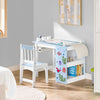 SoBuy KMB60-B Set de Mesa y Silla Infantil con Pegatinas DIY Azul y Blanco