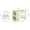 SoBuy KMB60-GR Mesa y Silla Infantil con 2 Estantes Laterales con 3 portabolígrafos Verde 80x50x66cm