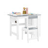 SoBuy KMB60-HG Juego de Mesa y Silla Infantil con 2 estantes Escritorio Infantil con 3 Portalápices Blanco y Gris