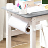 SoBuy KMB60-HG Juego de Mesa y Silla Infantil con 2 estantes Escritorio Infantil con 3 Portalápices Blanco y Gris