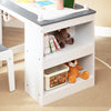 SoBuy KMB60-HG Juego de Mesa y Silla Infantil con 2 estantes Escritorio Infantil con 3 Portalápices Blanco y Gris
