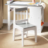 SoBuy KMB60-HG Juego de Mesa y Silla Infantil con 2 estantes Escritorio Infantil con 3 Portalápices Blanco y Gris