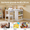 SoBuy KMB60-W Juego de Mesa y Silla Infantil Escritorio Infantil con 3 Portalápices