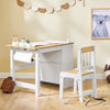 SoBuy KMB60-WN Mesa y Silla Infantil con 2 Estantes Laterales con 3 Portalápices Blanco y Natural 80x50x66cm