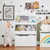 SoBuy KMB71-W Librería Infantil para niños con 1 Estante y 3 Cajas con Ruedas Blanco 63 x 32 x 80 cm