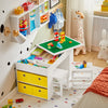 Preventa-SoBuy KMB75-W Juego de Mesa Infantil y 2 Sillas Mesa con 8 Cestas 87 x 50 x 50 cm