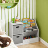SoBuy KMB76-W Librería Infantil para niños con 2 Cestas y 1 Compartimiento