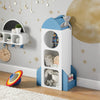 SoBuy KMB87-W Librería Estantería para Niños con Forma de Cohete con 4 Compartimentos y 2 Estantes