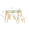 SoBuy KMB92-GR Juego de Mesa y 2 Taburetes Infantiles Verde