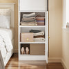 SoBuy KSB03-W Armario Blanco Pequeño con 2 Puertas Ropero Moderno Estrecho con Barra 45x55x187 cm