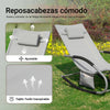 SoBuy OGS28-HGx2 Tumbonas X2 con Almohada y Bolsillo Lateral