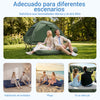 SoBuy OGS32-II-L-GR-P01 Colchoneta hinchable de doble capa para 2 personas con bomba de pie integrada – 191x137x22cm