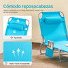 SoBuy OGS35-Bx2 Set de 2 Tumbonas Azul