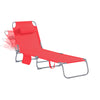 SoBuy OGS35-R Tumbona inclinable de acero con almohada Roja