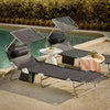 SoBuy OGS48-SCHx2 Tumbona con Respaldo Reclinable y Parasol