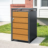 SoBuy OGS63-N Armario modular de exterior para reciclaje con efecto madera 69x80x116 cm