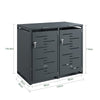 SoBuy OGS64-DG Cubre Cubos de Basura Exterior Doble 240L Gris Oscuro 134x80x116 cm