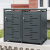 SoBuy OGS64-DG Cubre Cubos de Basura Exterior Doble 240L Gris Oscuro 134x80x116 cm