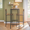 SoBuy OGT03-XL Mesa Alta de Bar y Taburetes x 2 con Respaldos