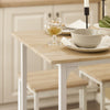 SoBuy OGT11-WN Juego de Mesa y 4 Taburetes para Comedor Blanco