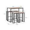 SoBuy OGT15-N Taburetes x4 y Mesa x1 Juego de 5 piezas comedor mesa
