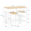 SoBuy OGT51-WN Set de 2 Taburetes y 1 Mesa Estilo Industrial