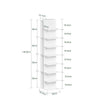 SoBuy STR14-H-W Estantería blanca de 7 niveles Librería estrecha con baldas 30x32.5x146.8 cm