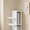 SoBuy STR14-W Estantería de pared de madera blanca mate Librería estrecha con 7 baldas