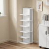 SoBuy STR14-W Estantería de pared de madera blanca mate Librería estrecha con 7 baldas