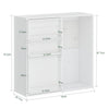 SoBuy STR16-W Armario de pared blanco suspendido multiusos con 4 estantes ajustables 70x25.1x70.2 cm