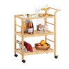 SoBuy SVW24-N Carrito Múltiuso para Cocina con 3 Estantes y 1 Tablero de Cristal 65 x 35 x 80 cm