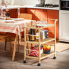 SoBuy SVW24-N Carrito Múltiuso para Cocina con 3 Estantes y 1 Tablero de Cristal 65 x 35 x 80 cm