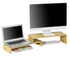 SoBuy BBF07-N Soporte para 2 monitores Ajustable Madera