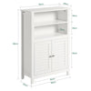 SoBuy BZR13-W Mueble Auxiliar para Baño con 2 estantes y 2 Puertas Blanco