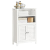 SoBuy BZR13-W Mueble Auxiliar para Baño con 2 estantes y 2 Puertas Blanco