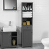 SoBuy BZR17-DG Mueble Columna de Baño con 1 Puerta y 3 Estantes y 1 cajón Gris