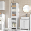 SoBuy BZR17-W Mueble Columna de Baño con 1 puerta y 3 estantes y 1 cajón Blanco