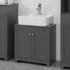 SoBuy BZR18-DG Armario Lavabo con 2 Estantes Gris