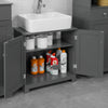 SoBuy BZR18-DG Armario Lavabo con 2 Estantes Gris