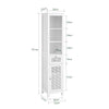 SoBuy BZR36-W Armario Alto de Baño con 1 cajón y 1 Puerta Y 3 Estantes Blanco