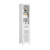 SoBuy BZR36-W Armario Alto de Baño con 1 cajón y 1 Puerta Y 3 Estantes Blanco