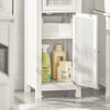 SoBuy BZR36-W Armario Alto de Baño con 1 cajón y 1 Puerta Y 3 Estantes Blanco