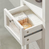 SoBuy BZR36-W Armario Alto de Baño con 1 cajón y 1 Puerta Y 3 Estantes Blanco