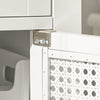 SoBuy BZR36-W Armario Alto de Baño con 1 cajón y 1 Puerta Y 3 Estantes Blanco