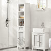 SoBuy BZR36-W Armario Alto de Baño con 1 cajón y 1 Puerta Y 3 Estantes Blanco