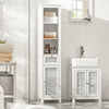 SoBuy BZR36-W Armario Alto de Baño con 1 cajón y 1 Puerta Y 3 Estantes Blanco